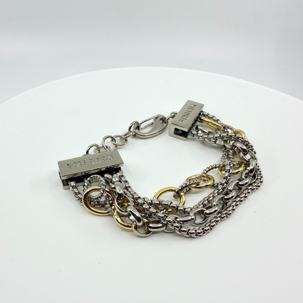 VTG Emerson Y2K Two Tone Chunky Chain Statement Bracelet